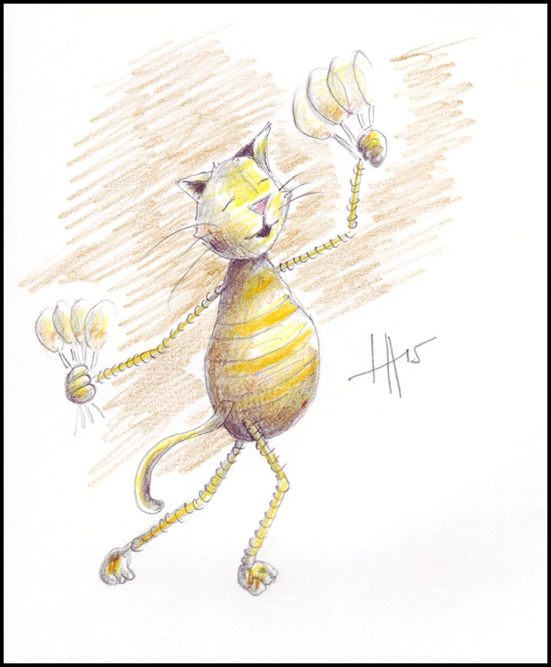 Cat playing the maracas in the 100-member Kitty Band