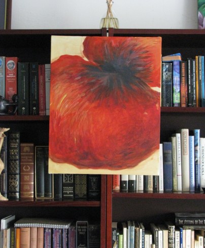 In front of the bookshelf_Poppy