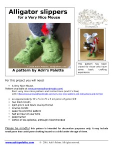 Alligator slipper pattern