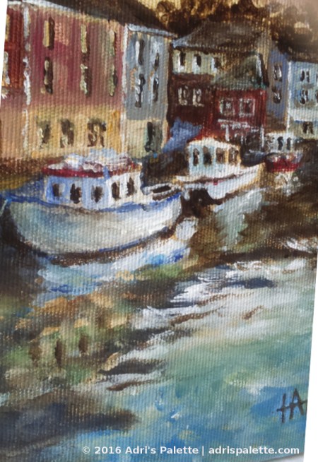 Padstow harbor ship acrylic