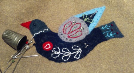 bird appliqué embroidery