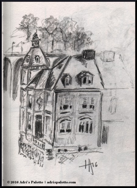 house adn bridge sketch