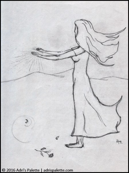 tea in the Sahara sand in hands