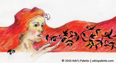 Woman whispering detail