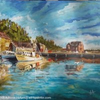 Padstow harbor and three&nbsp;ships